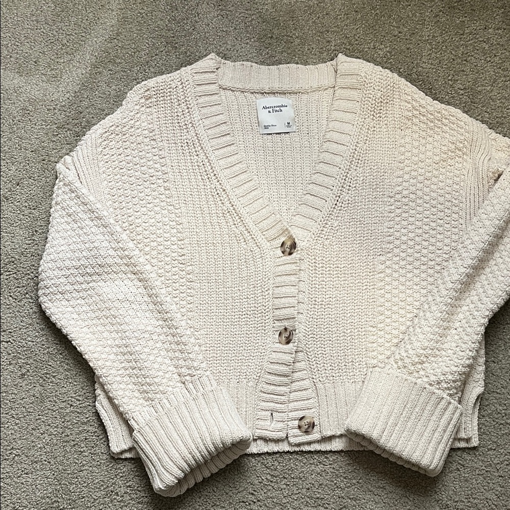 Abercrombie & Fitch Cream Knit Cardigan